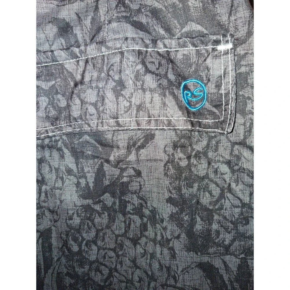 RS Surf Board Shorts Mens XL Gray Pineapple Tropical Swim Trunks Drawstring